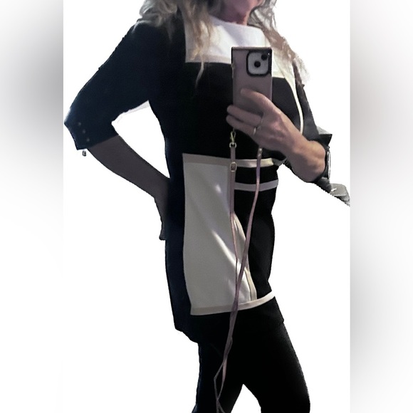 White House Black Market color block tunic Small scuba mini sheath dress sk0006 - Picture 7 of 8